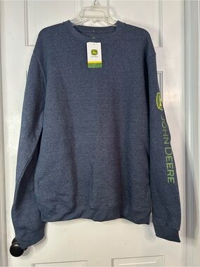 John Deere Men's Crewneck Sweater in Heather Navy large